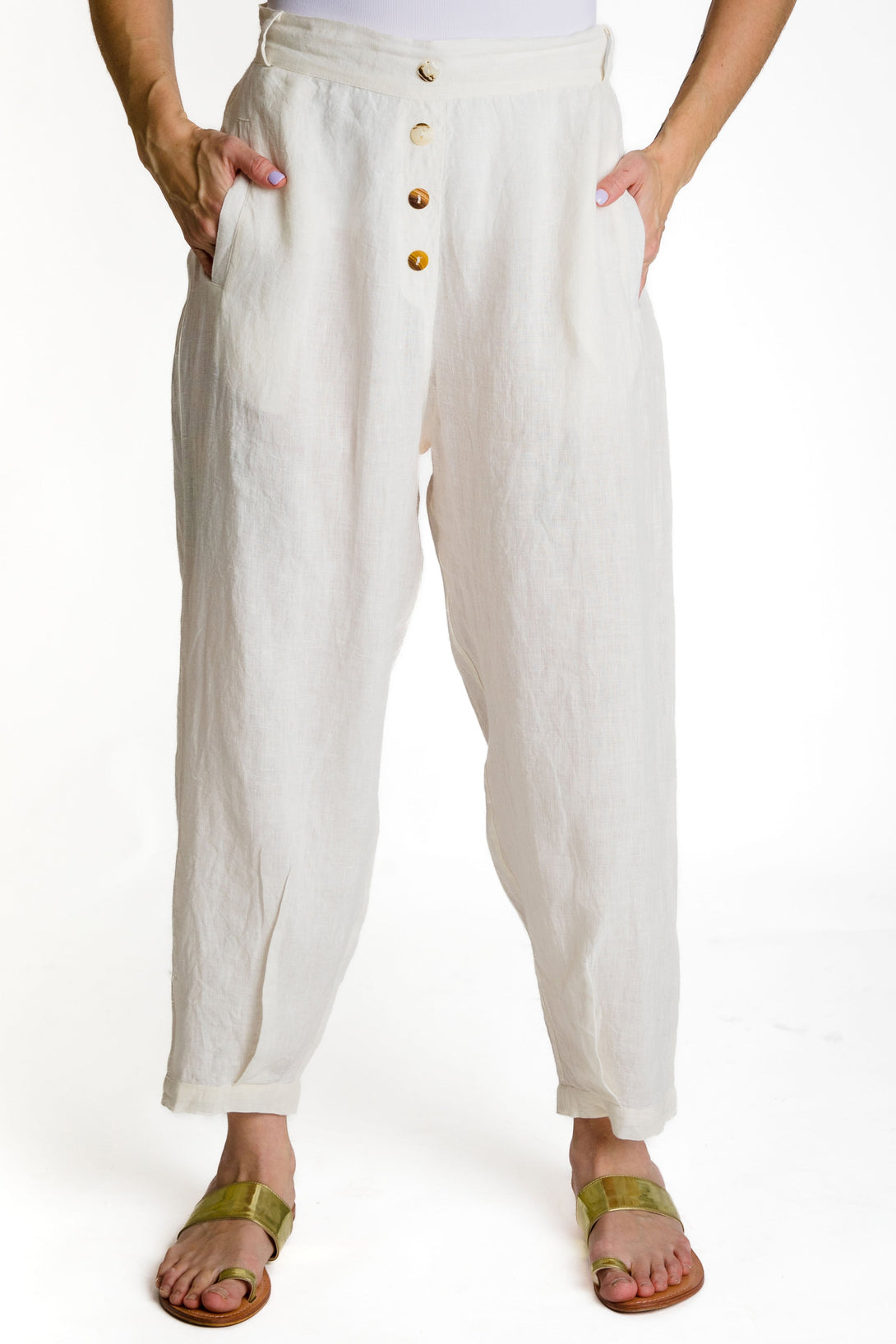 Limbani Pants in Cream - Imagine Fashion