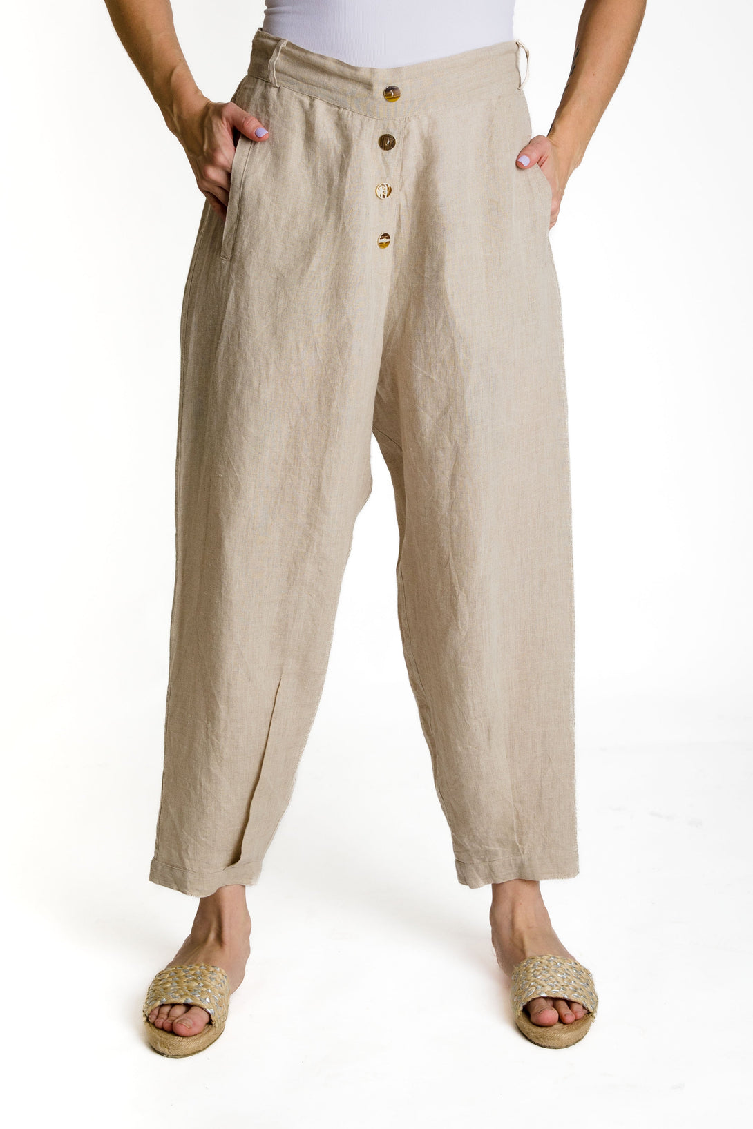 Limbani Pants in Latte - Imagine Fashion