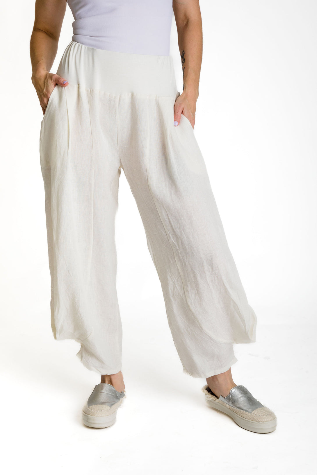 Roselani Pants in Cream - Imagine Fashion