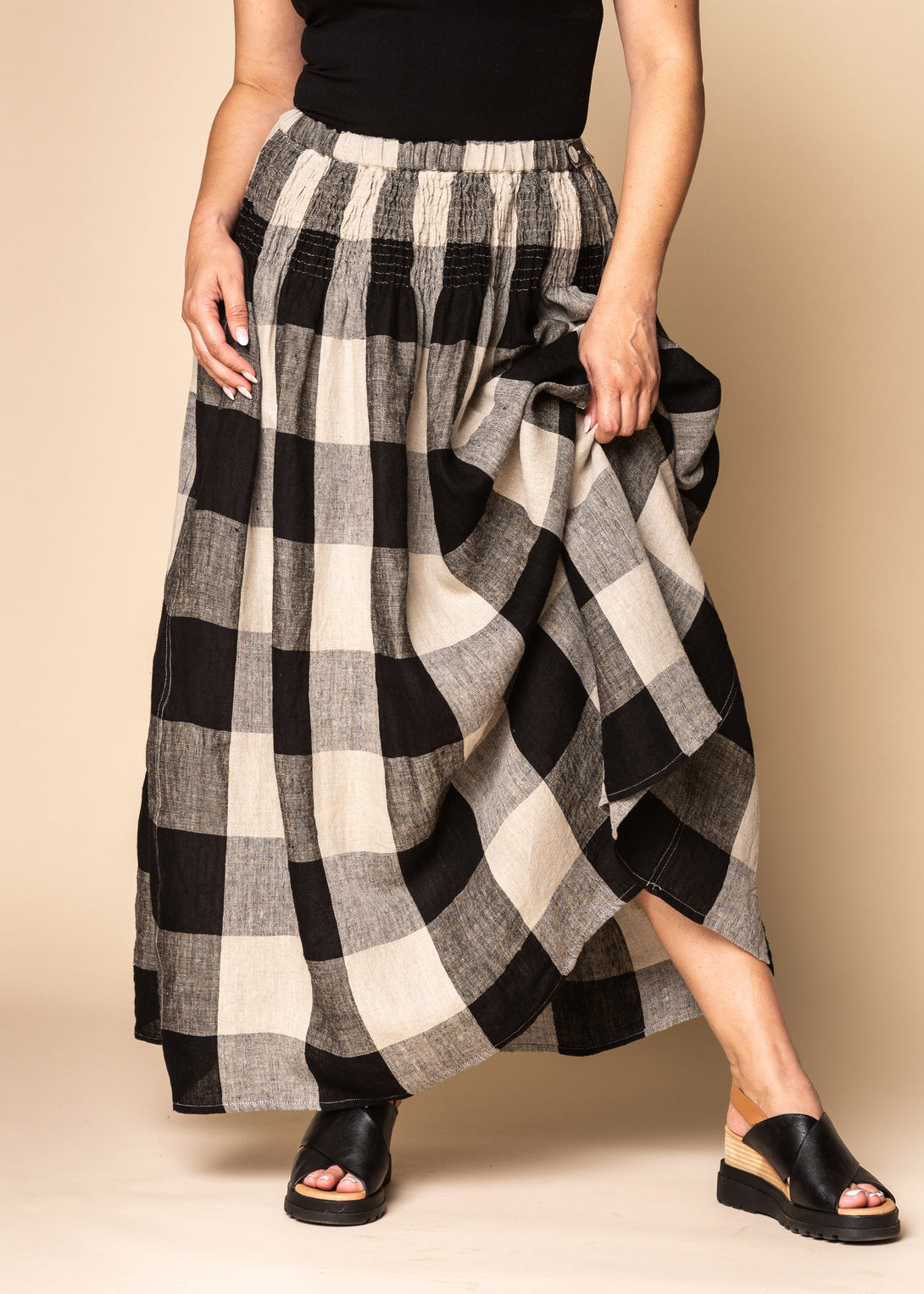 Jagoda Linen Skirt in Latte - Imagine Fashion