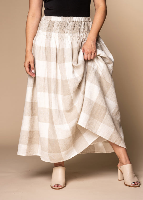 Jagoda Linen Skirt in White - Imagine Fashion