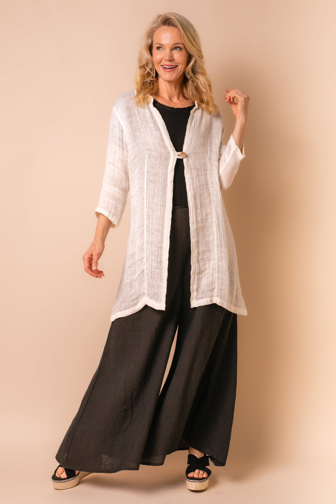 Hayden Linen Pants in Onyx