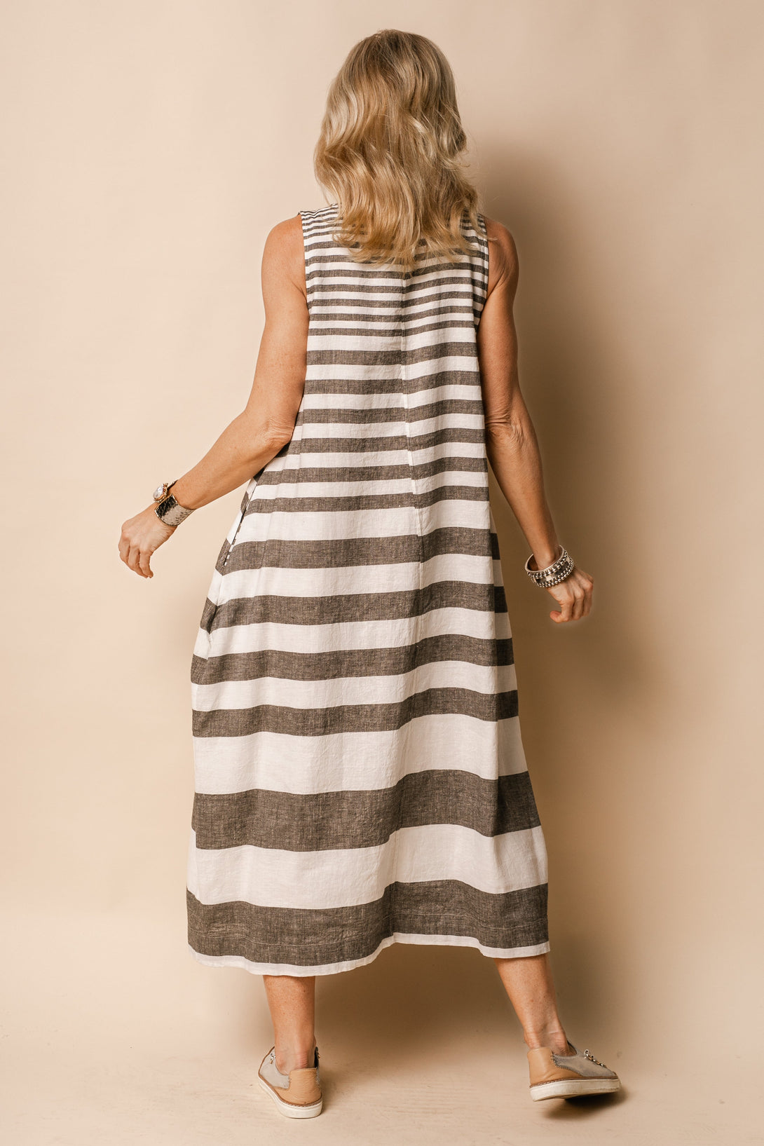 Joplin Linen Blend Dress in Khaki