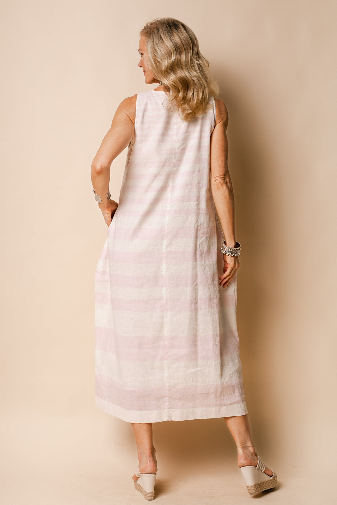 Joplin Linen Blend Dress in Blush