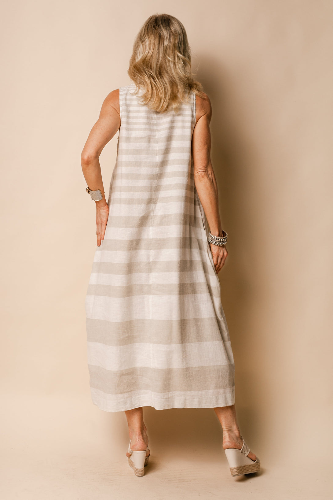 Joplin Linen Blend Dress in Latte