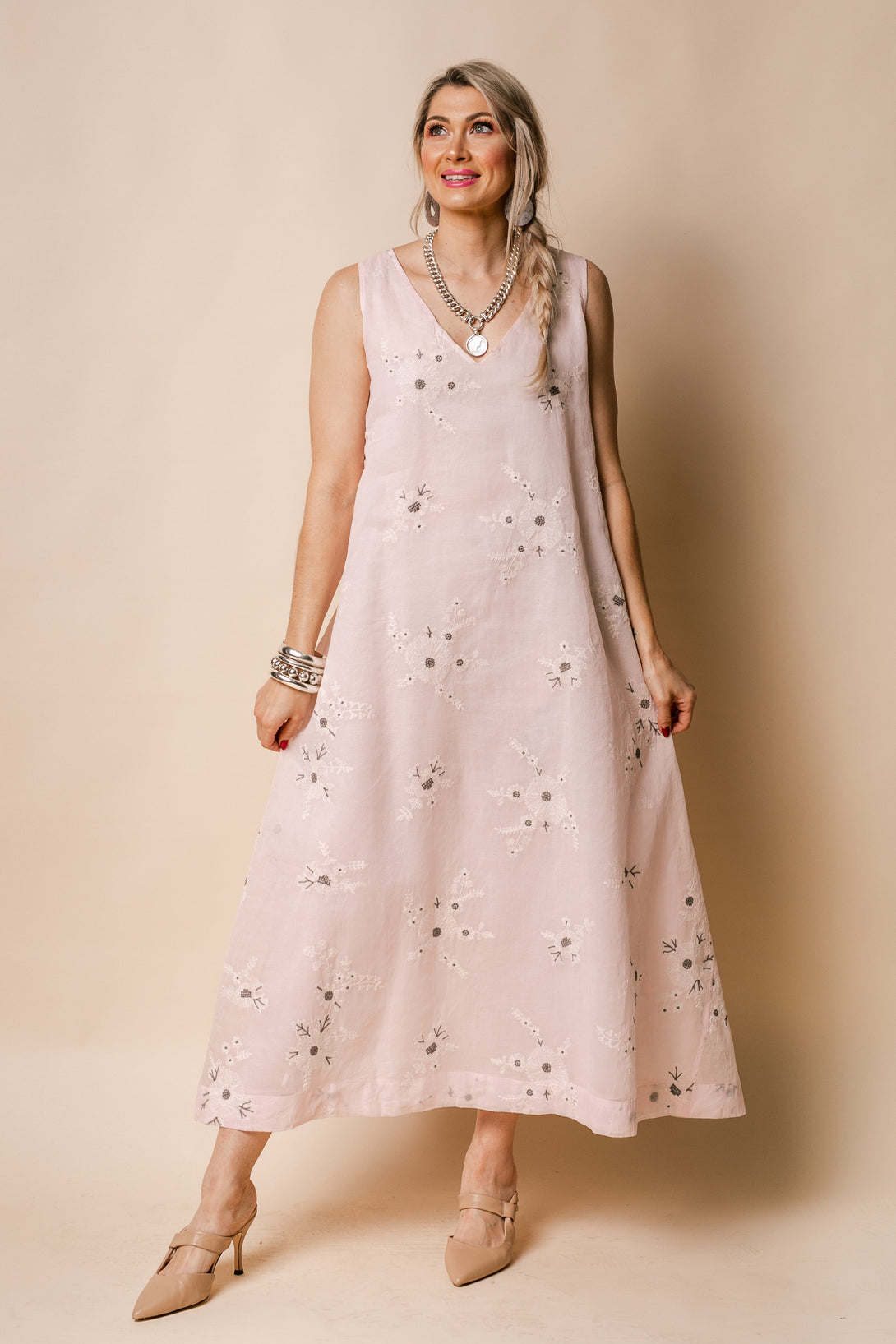 Leo Organza Dress in Blush