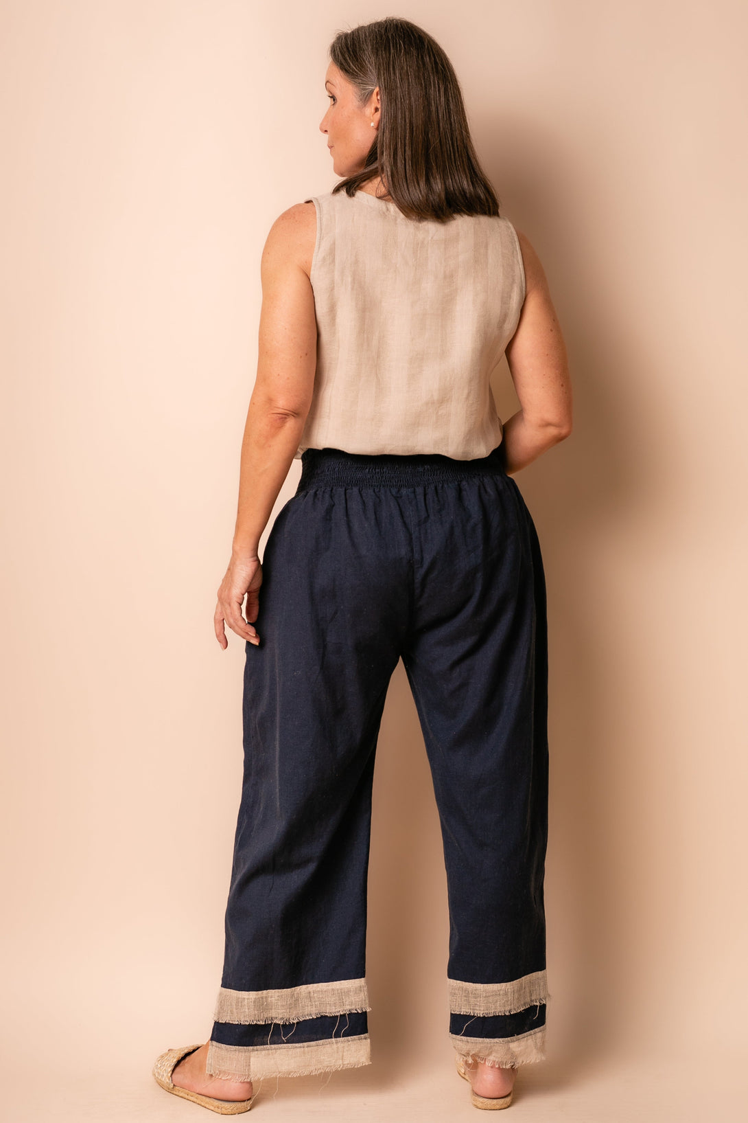 Rio Linen Blend Pants in Navy