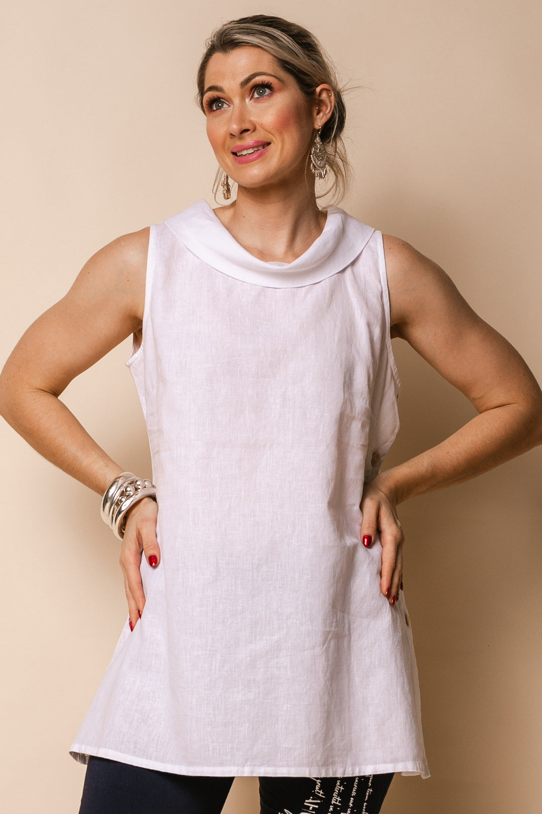 Levi Linen Blend Top in White