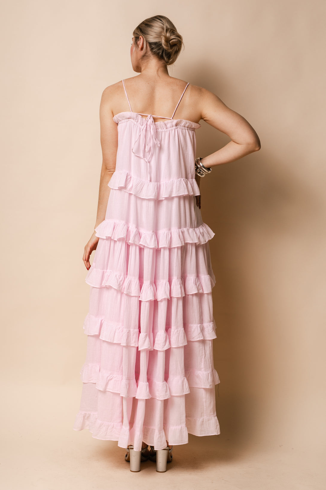 Callie Cotton Dress in Blush - Imagine Fashion