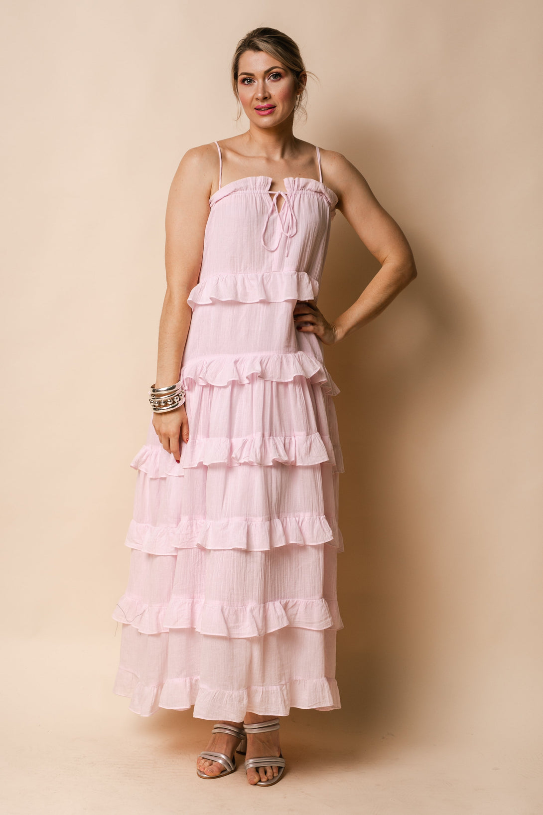 Callie Cotton Dress in Blush