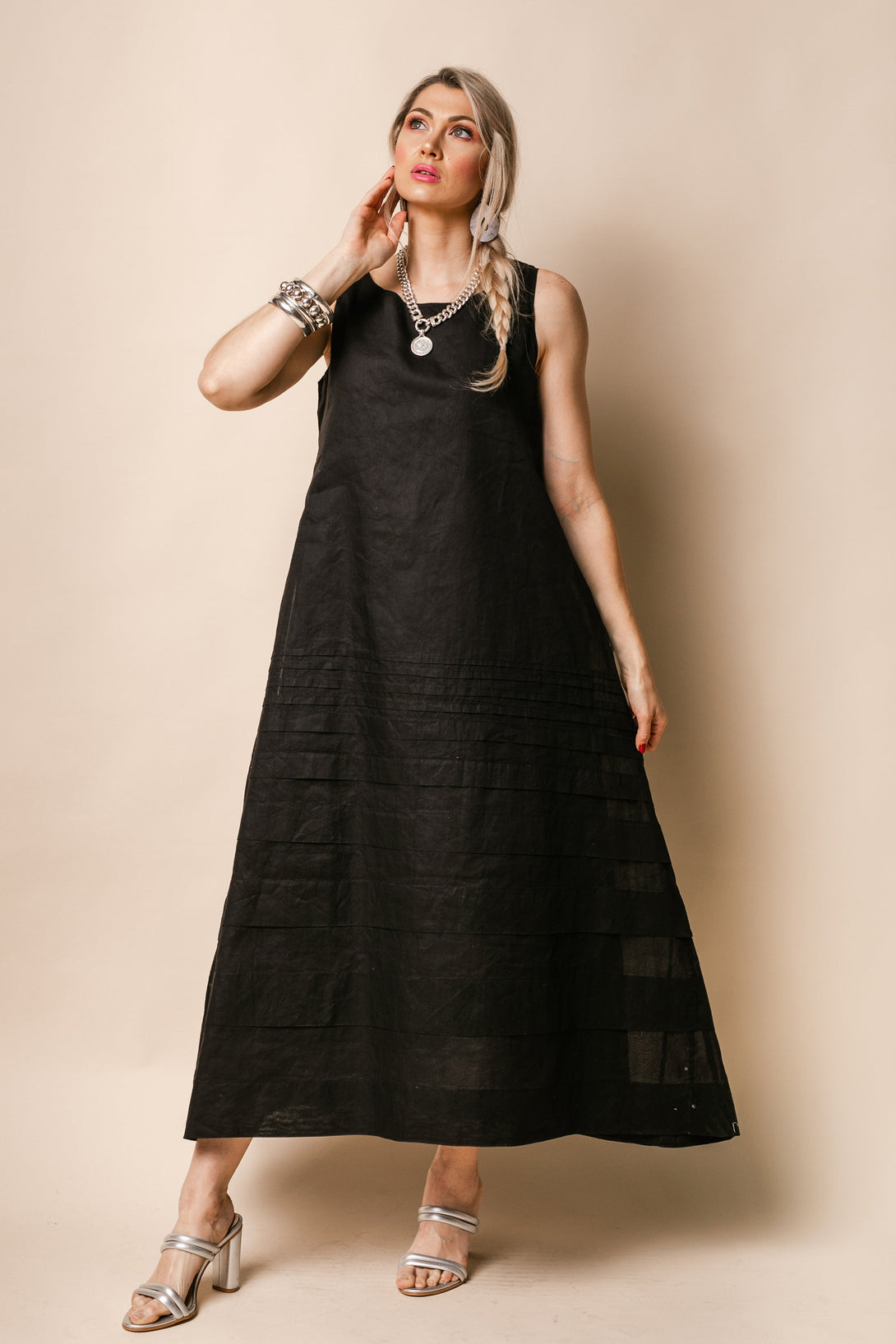 Molly Organza Dress in Onyx