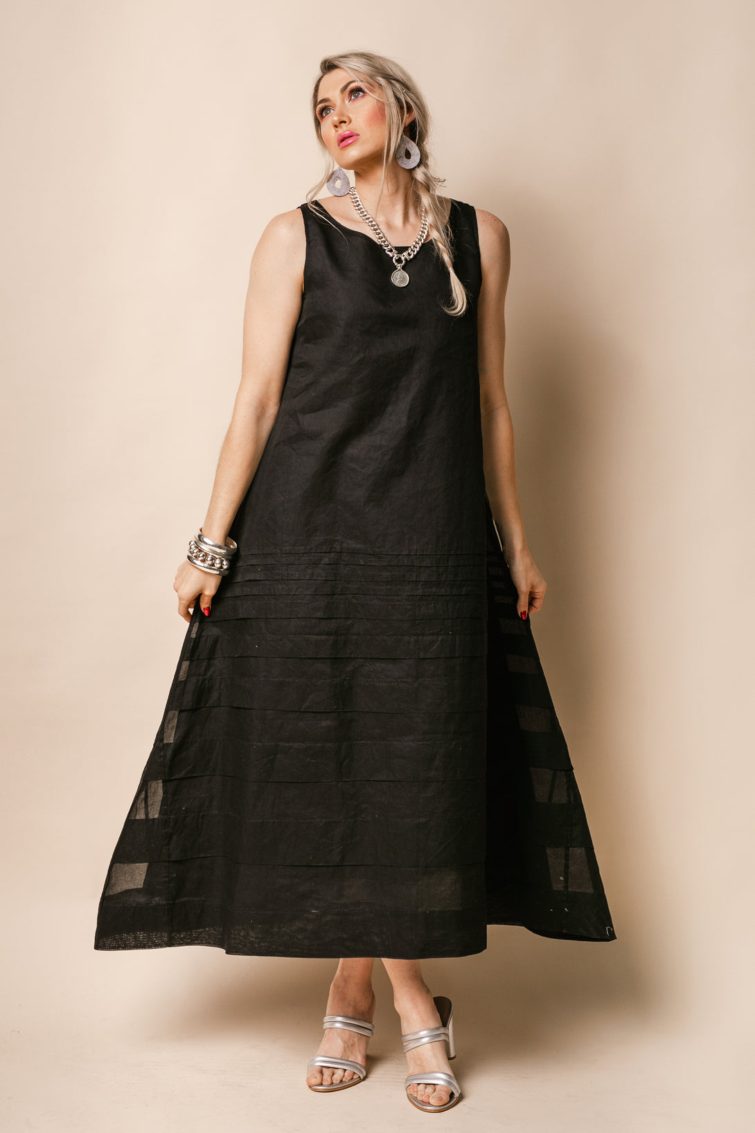 Molly Organza Dress in Onyx - Imagine Fashion