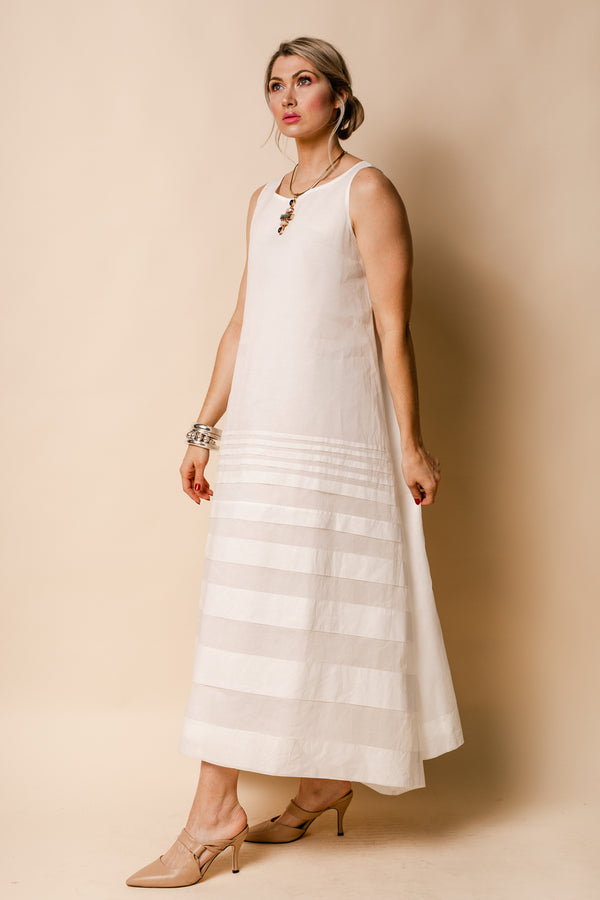 Molly Organza Dress in Cream - Imagine Fashion