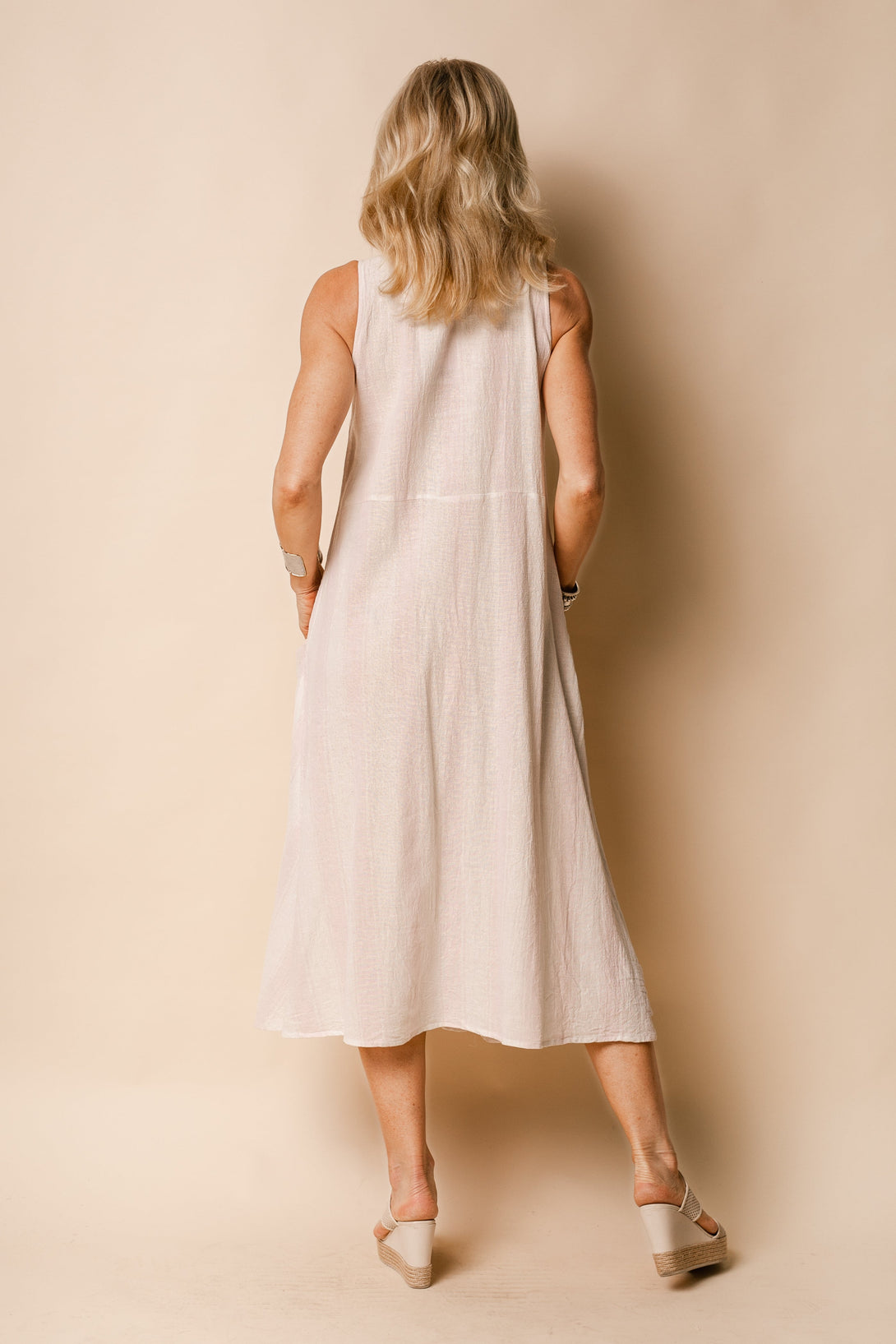 Tiara Cotton Dress in Blush