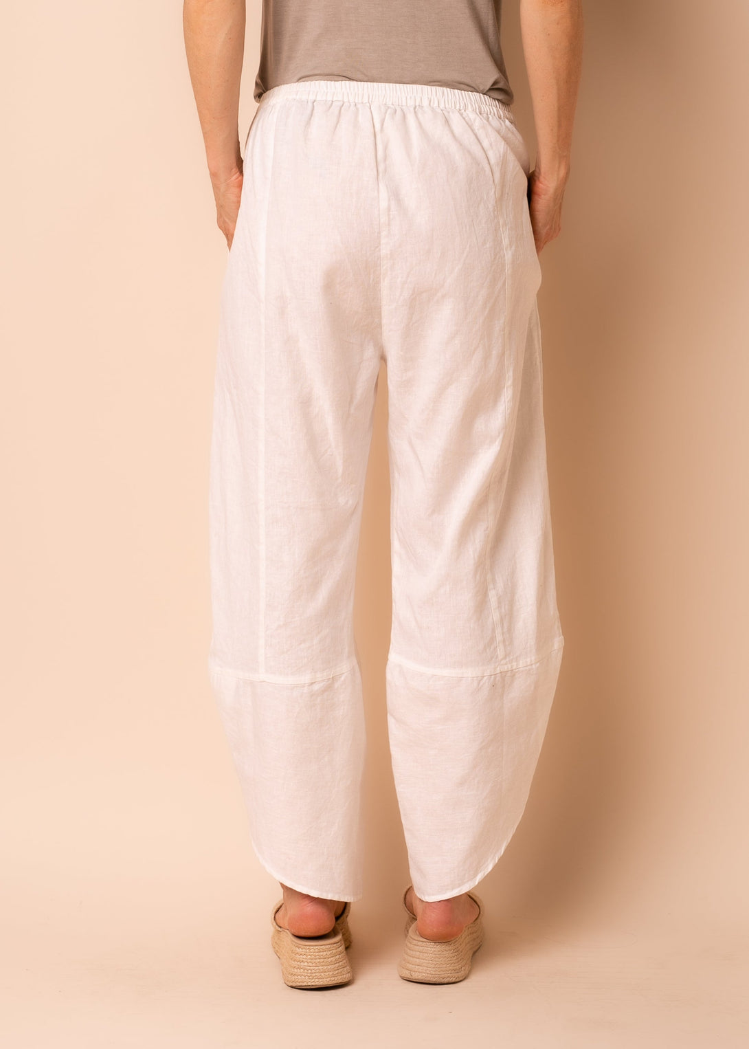 Rowen Linen Blend Pants in Cream - Imagine Fashion