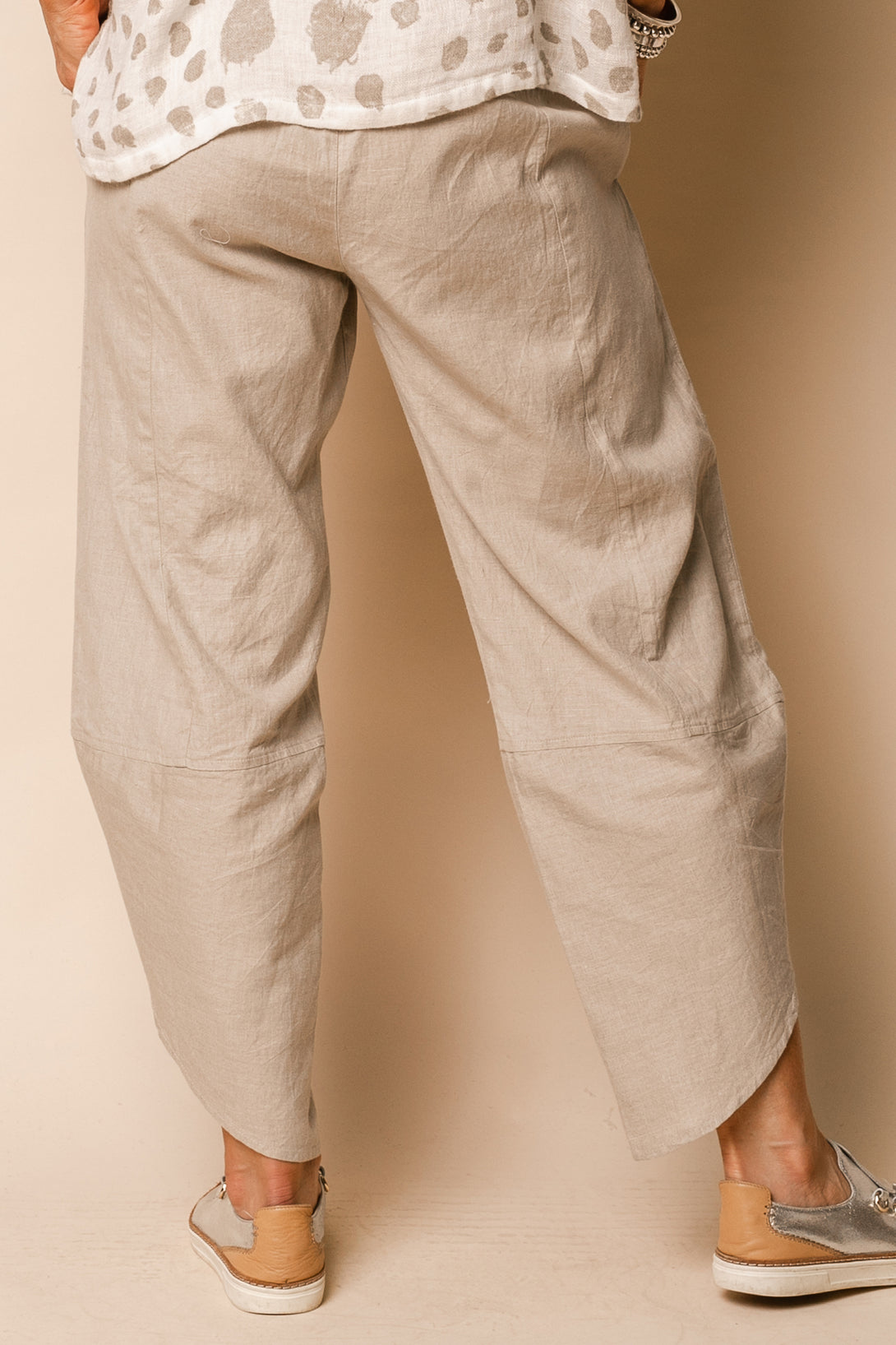 Rowen Linen Blend Pants in Latte - Imagine Fashion