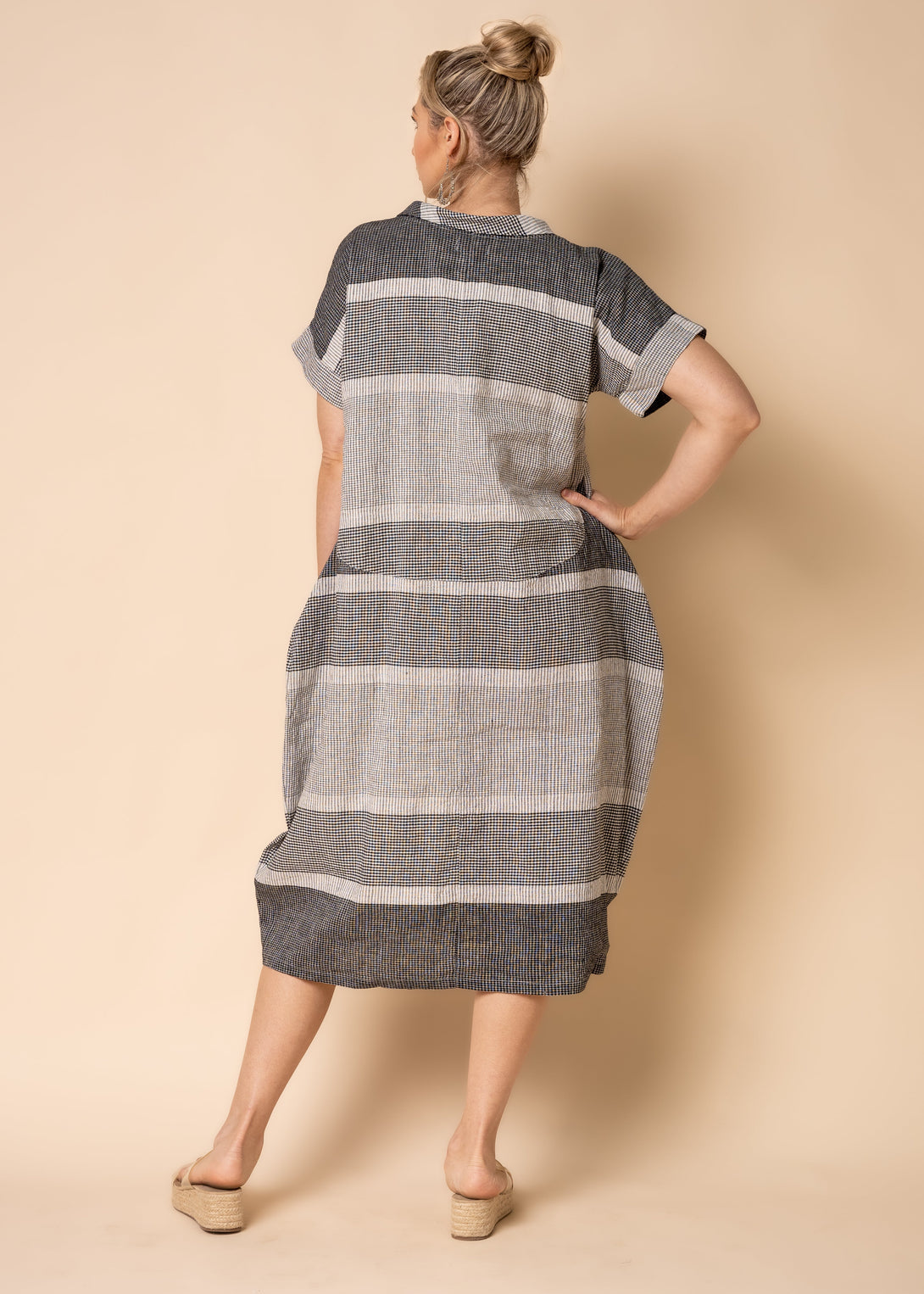 Bobbie Linen Blend Dress in Onyx