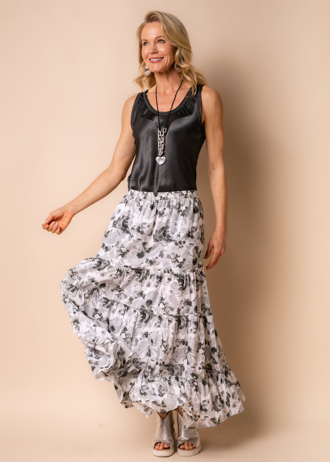 Berlin Cotton Skirt in Granite - Imagine Fashion