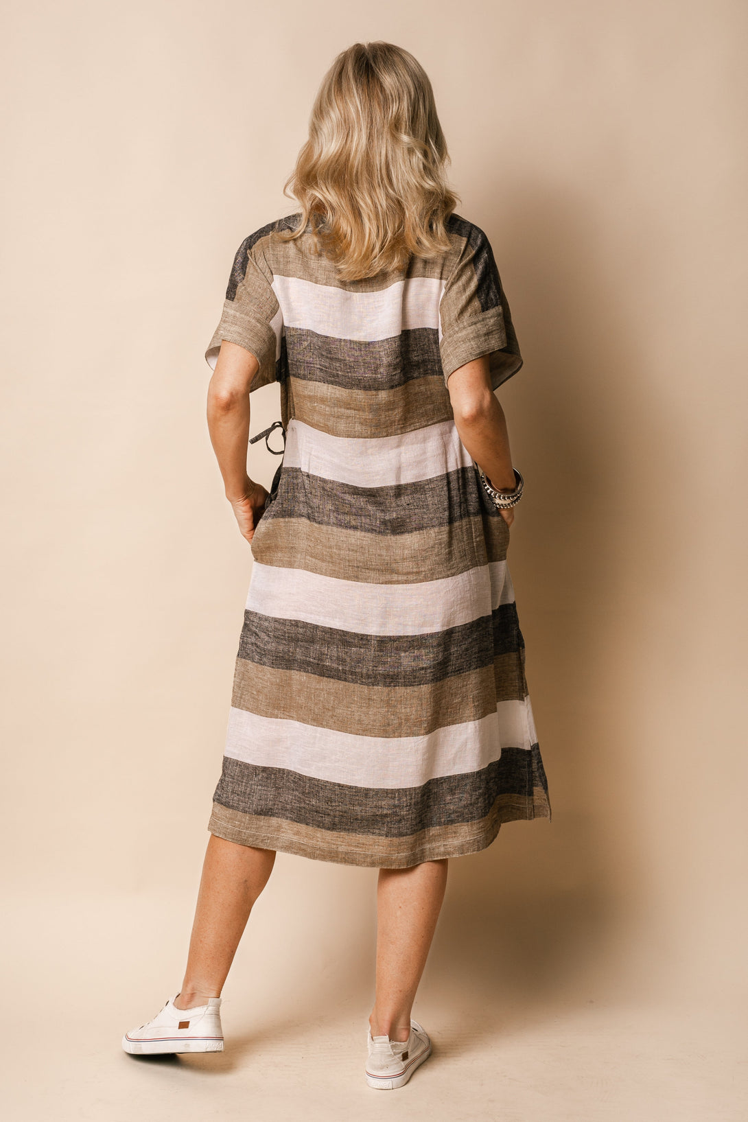 Moxie Linen Blend Dress in Desert