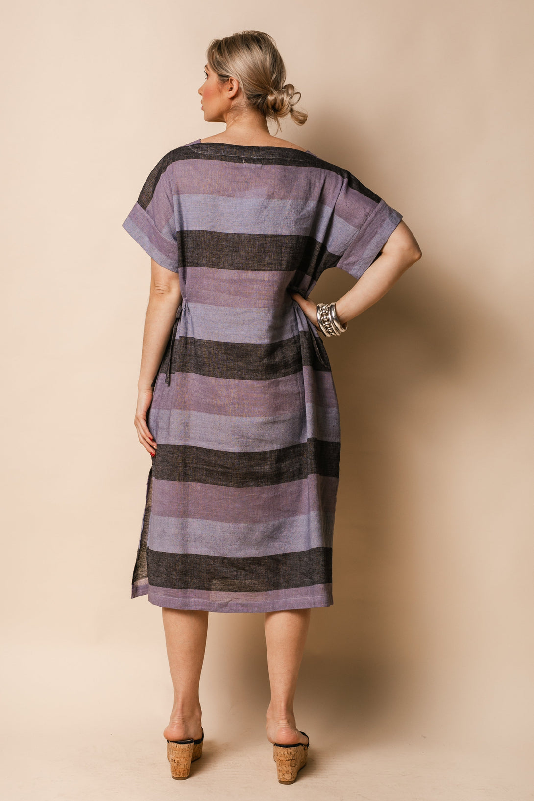 Moxie Linen Blend Dress in Granite