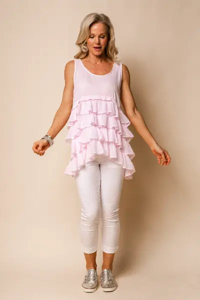 Tullie Cotton Top in Blush - Imagine Fashion