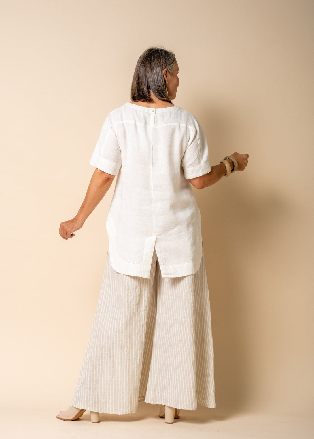 Talulla Linen Top in Cream