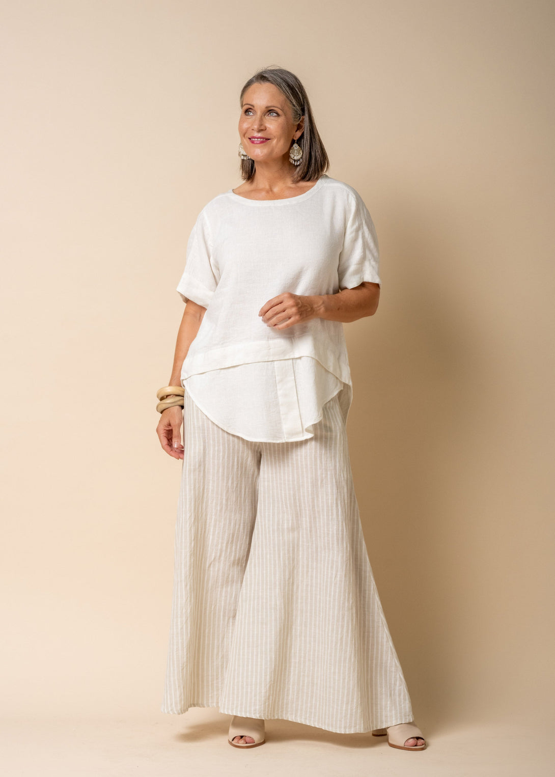 Talulla Linen Top in Cream