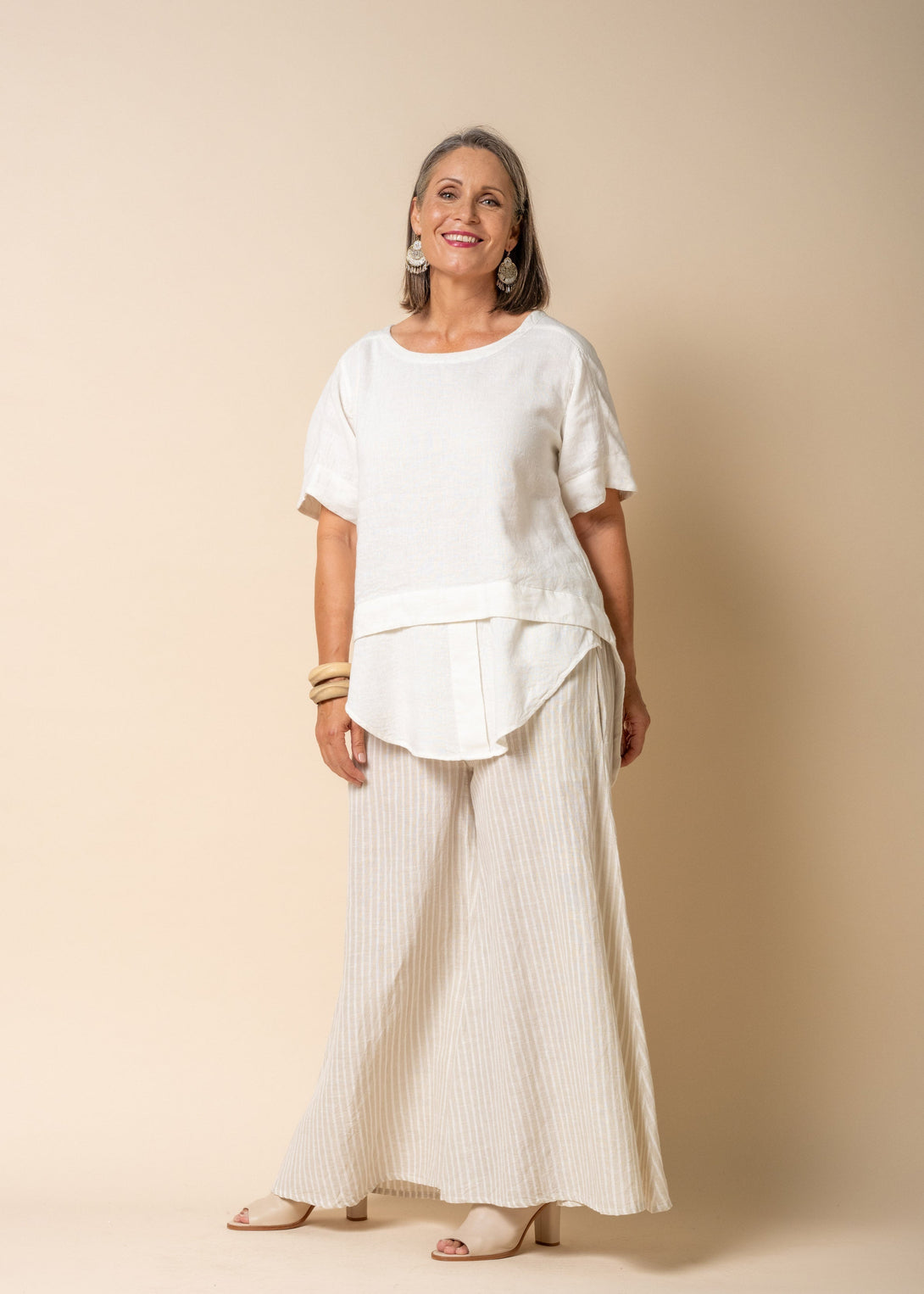 Talulla Linen Top in Cream