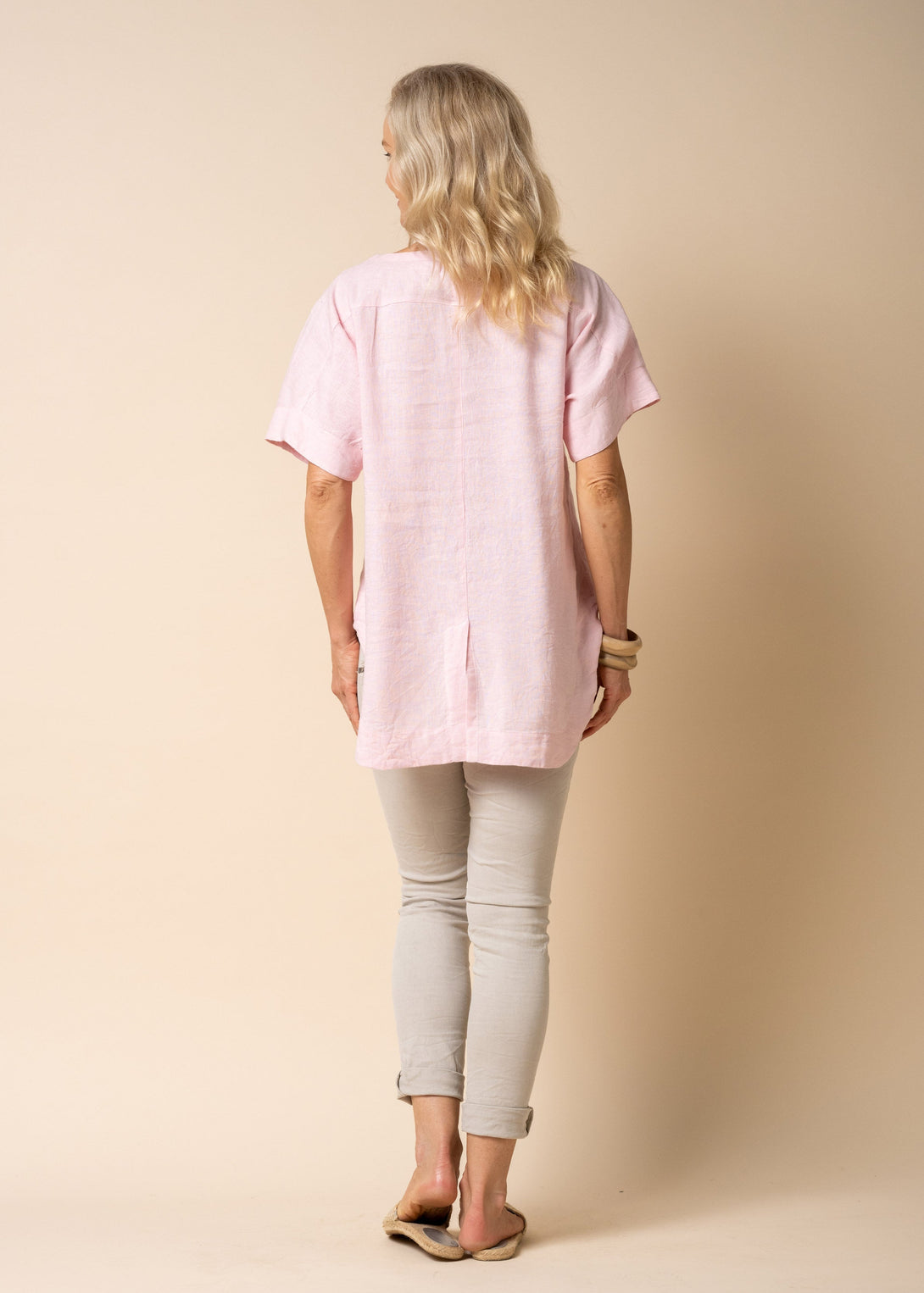 Talulla Linen Top in Blush