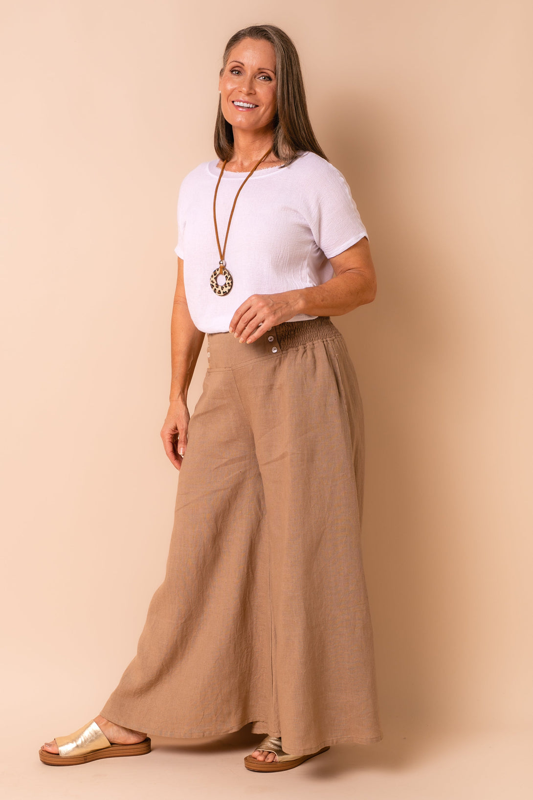 Hayden Linen Pants in Desert