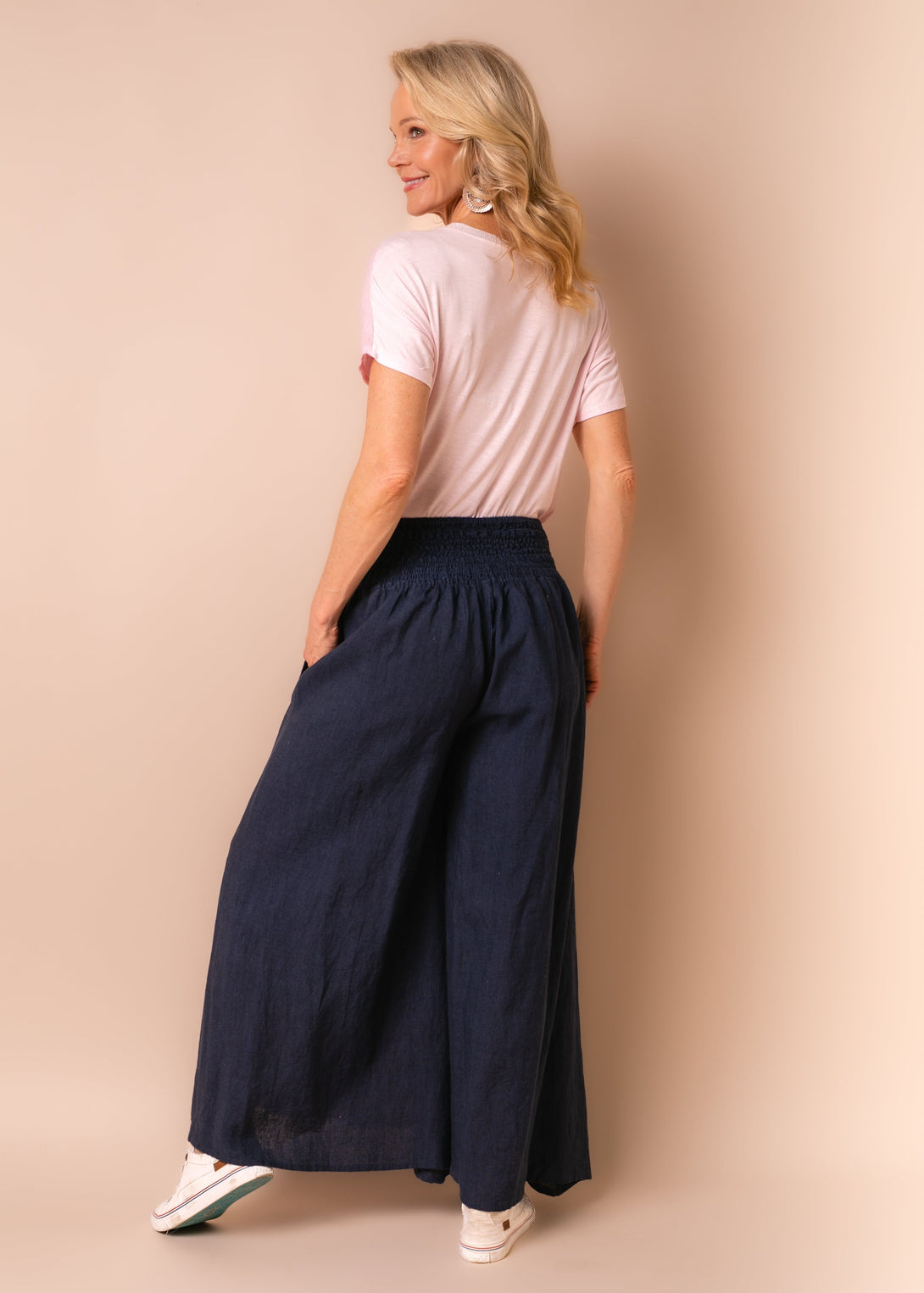 Hayden Linen Pants in Navy