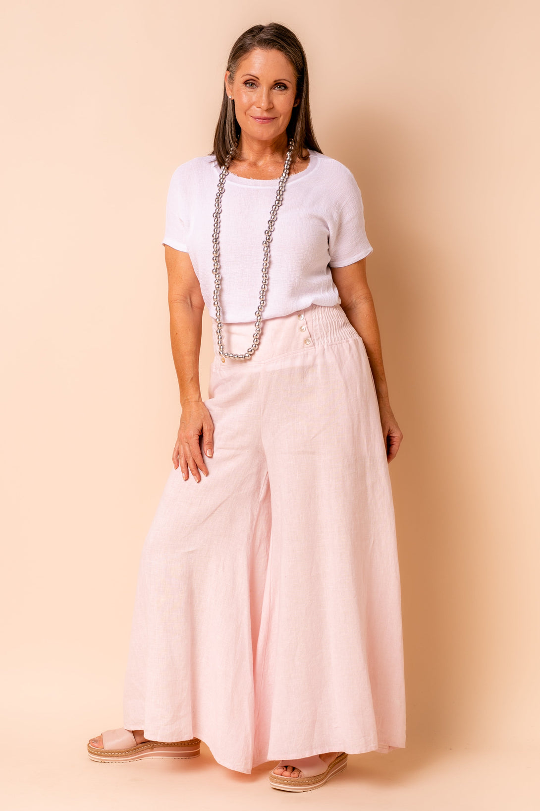 Hayden Linen Pants in Blush