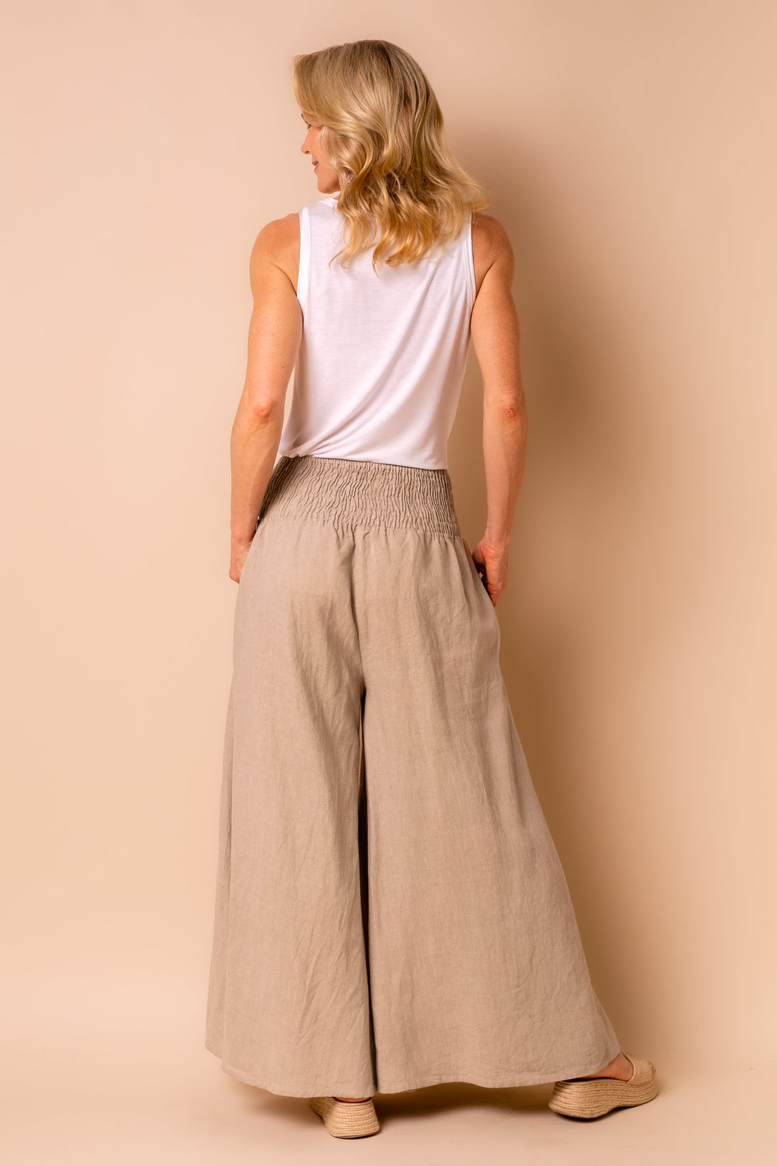 Hayden Linen Pants in Latte