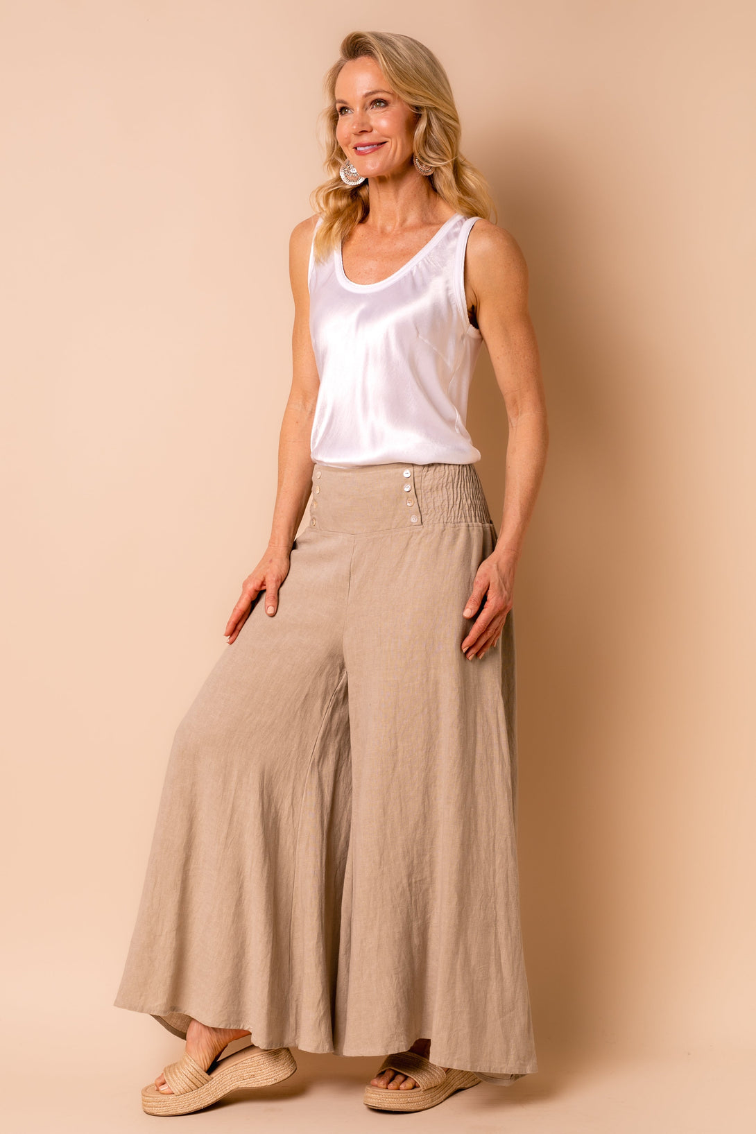 Hayden Linen Pants in Latte