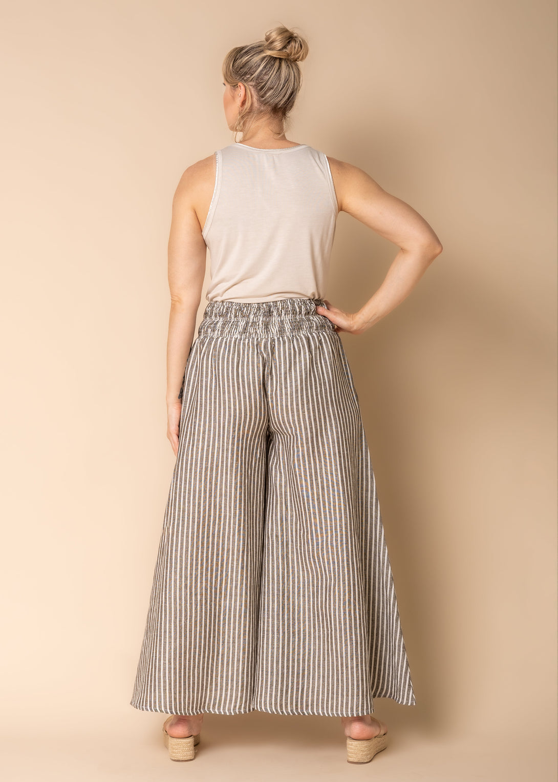 Estella Linen Blend Pants in Khaki