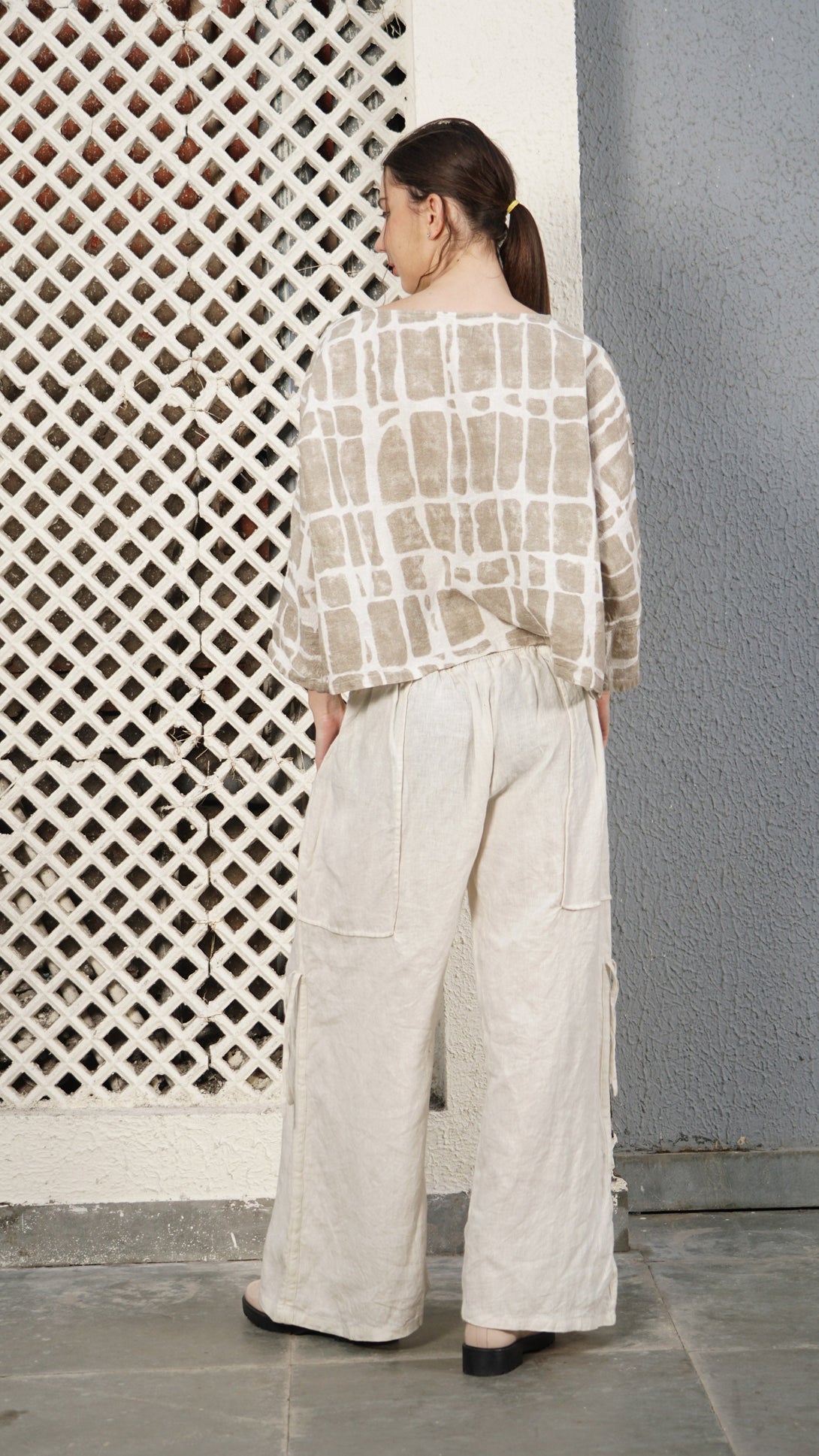 Klaus Linen Blend Top in Cream