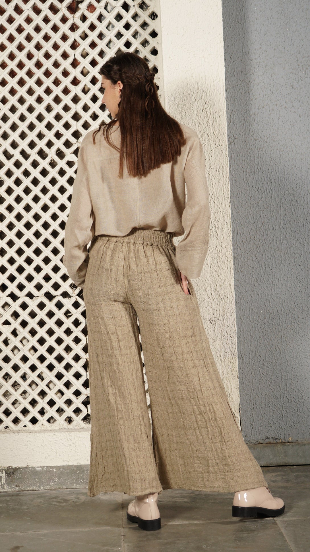 Dara Linen Pant in Latte