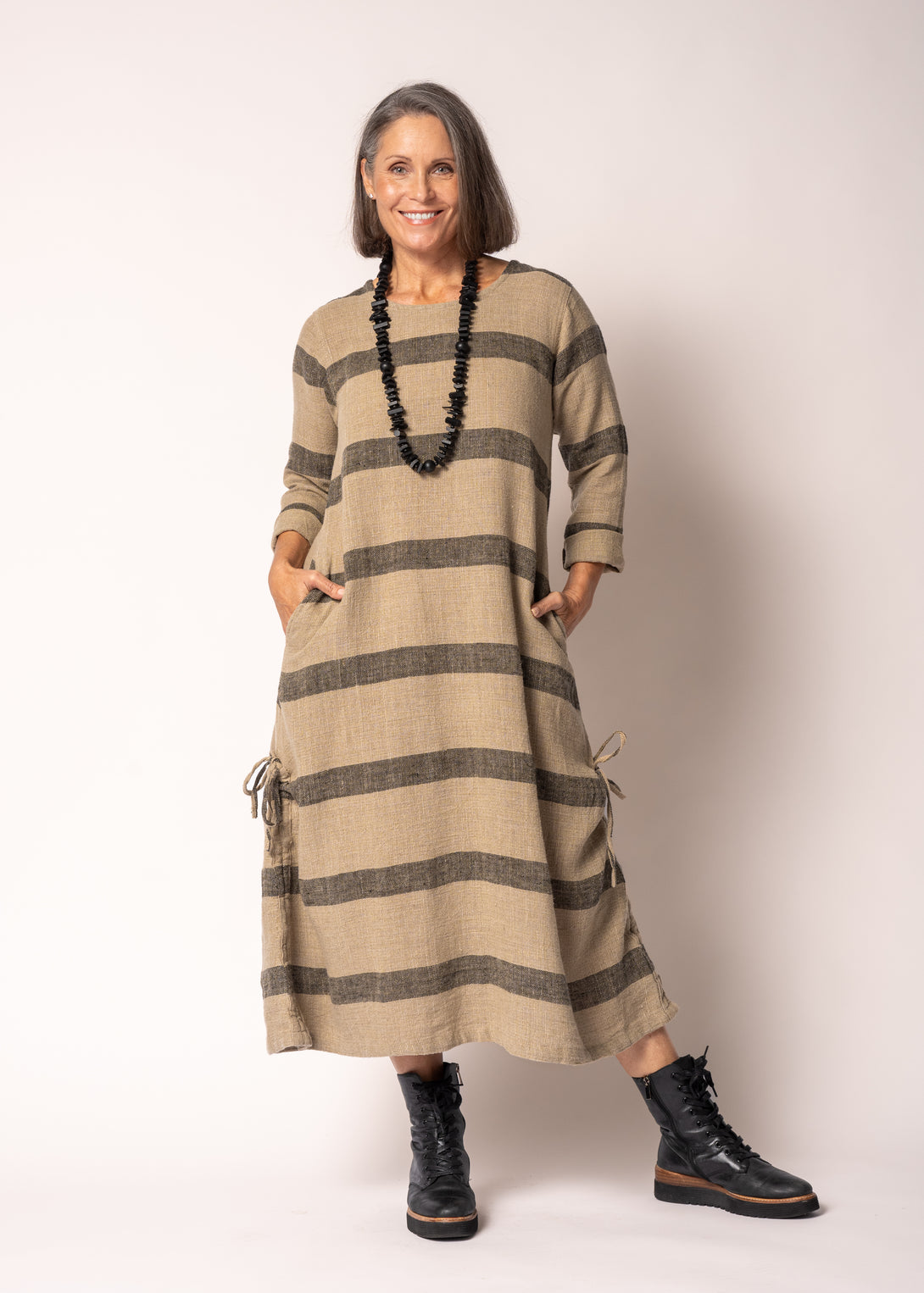 Marvel Cotton Dress in Onyx - Imagine Fashion