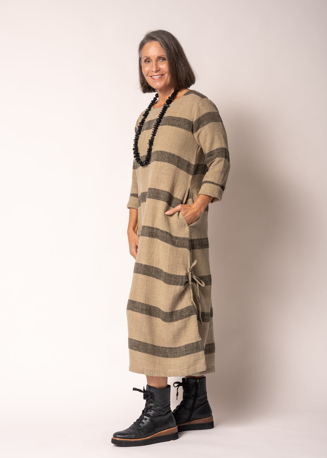 Marvel Cotton Dress in Onyx - Imagine Fashion