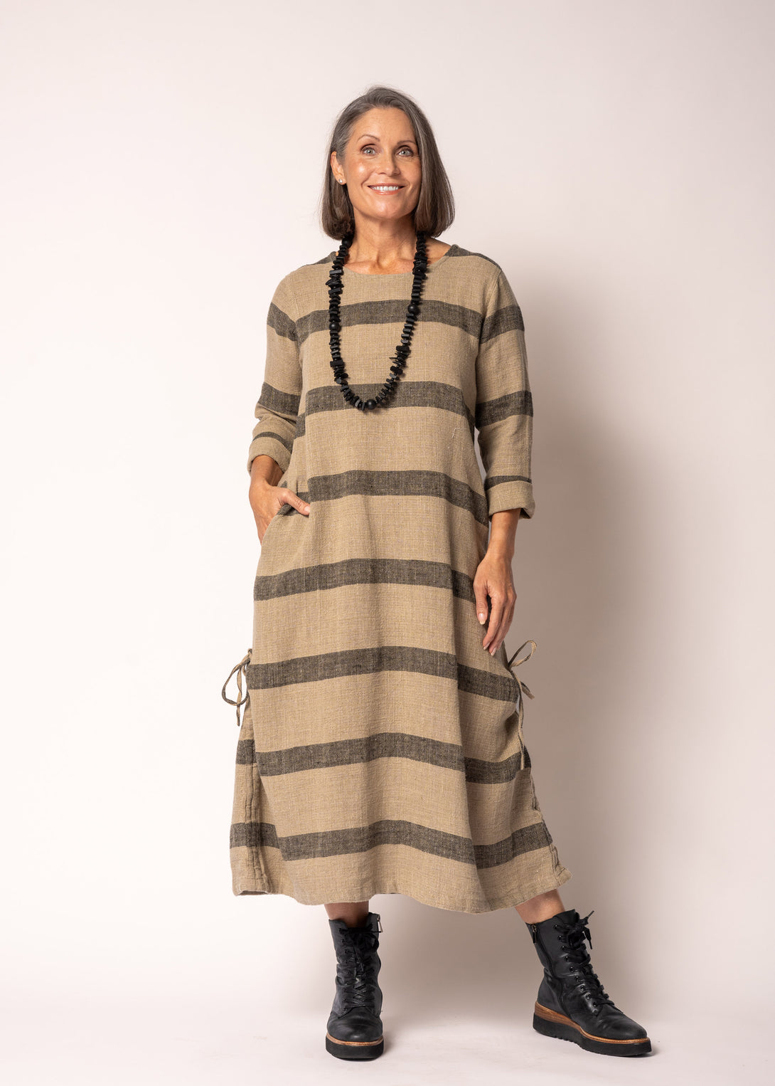 Marvel Cotton Dress in Onyx - Imagine Fashion