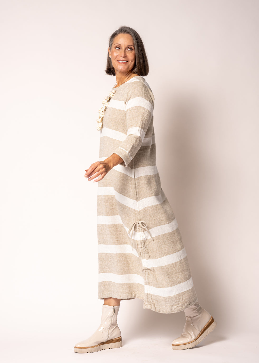 Marvel Cotton Dress in Cream - Imagine Fashion