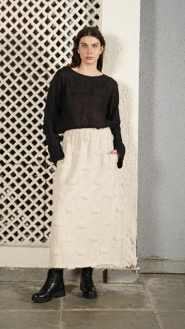 Myra Cotton Skirt in Cream