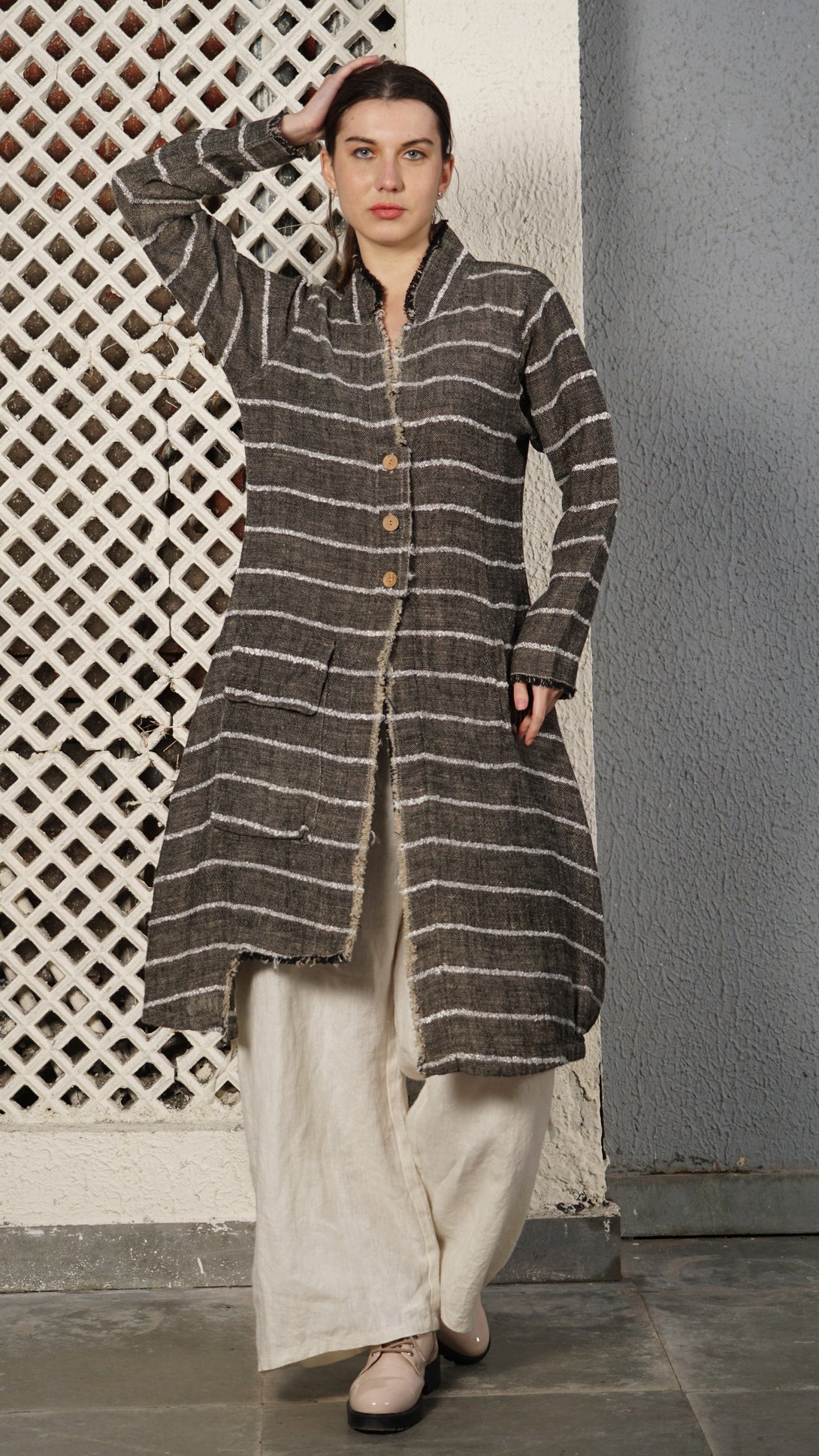 Jubilee Linen Blend Jacket in Onyx