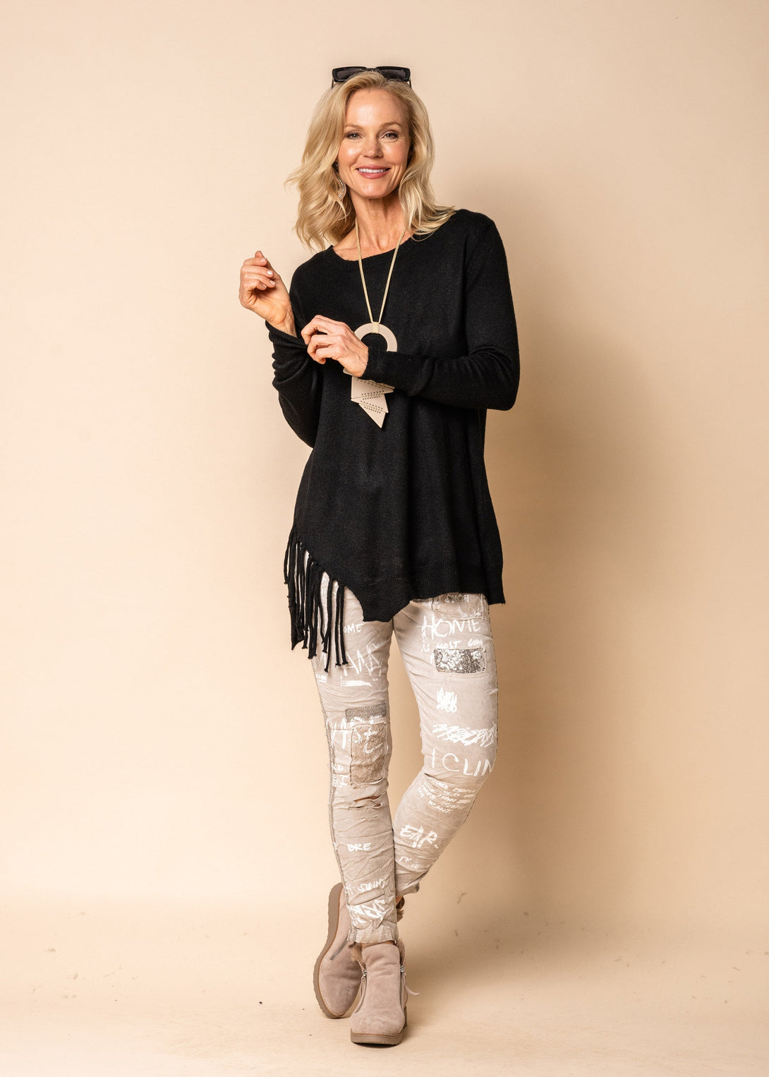 Snow Knit Top in Onyx