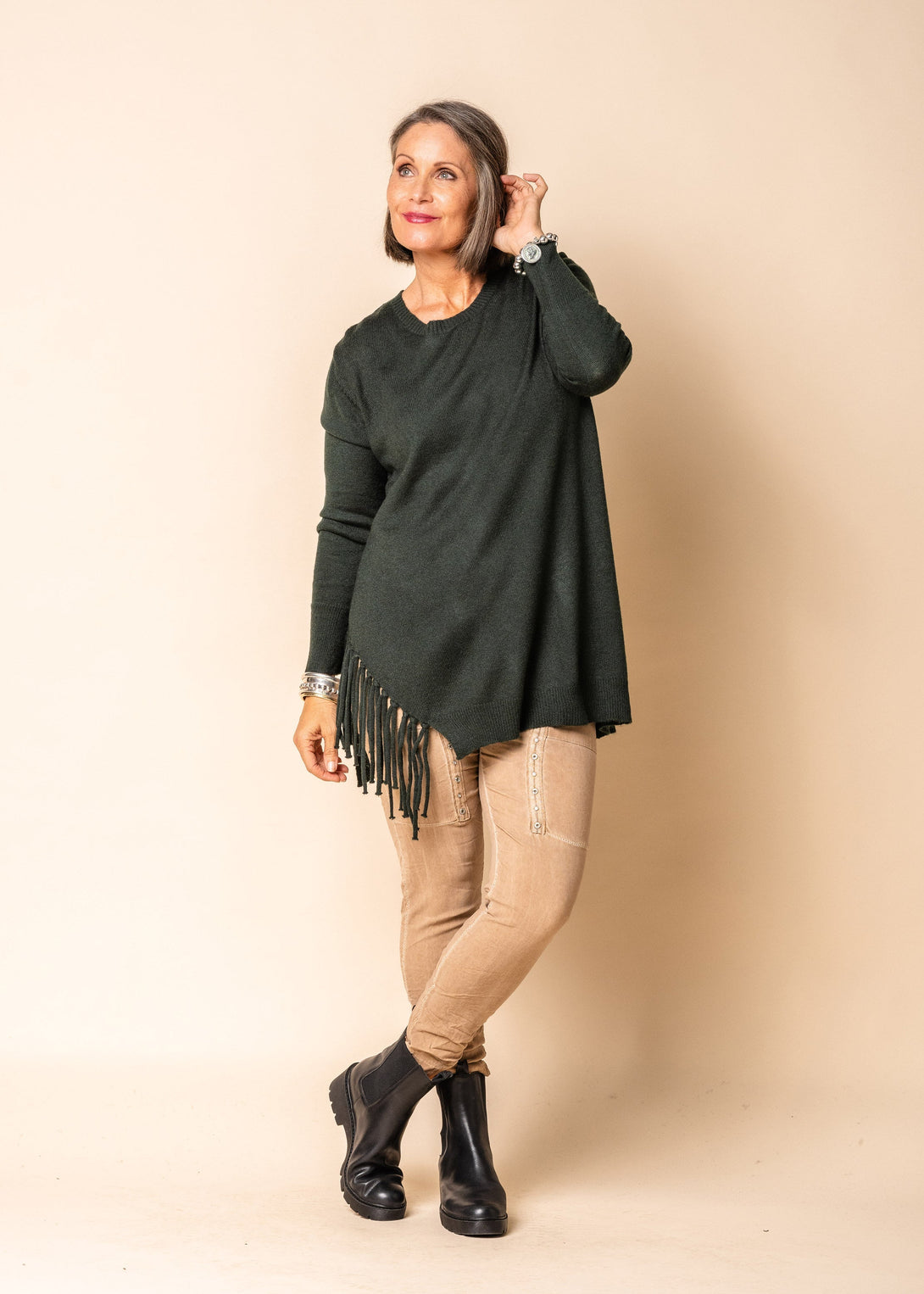 Snow Knit Top in Khaki