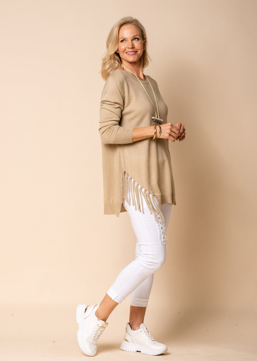 Snow Knit Top in  Latte