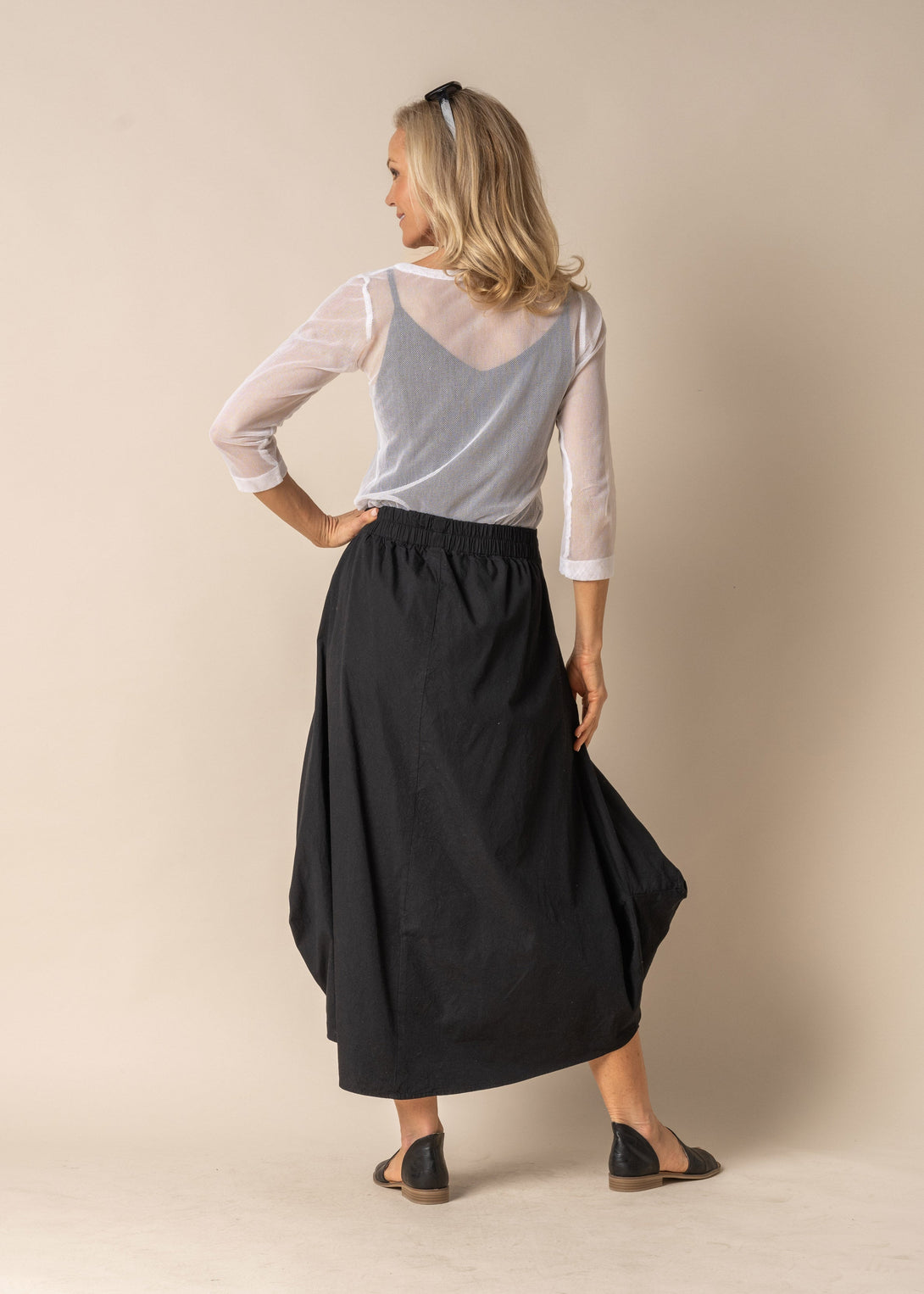 Ada Cotton Skirt in Onyx