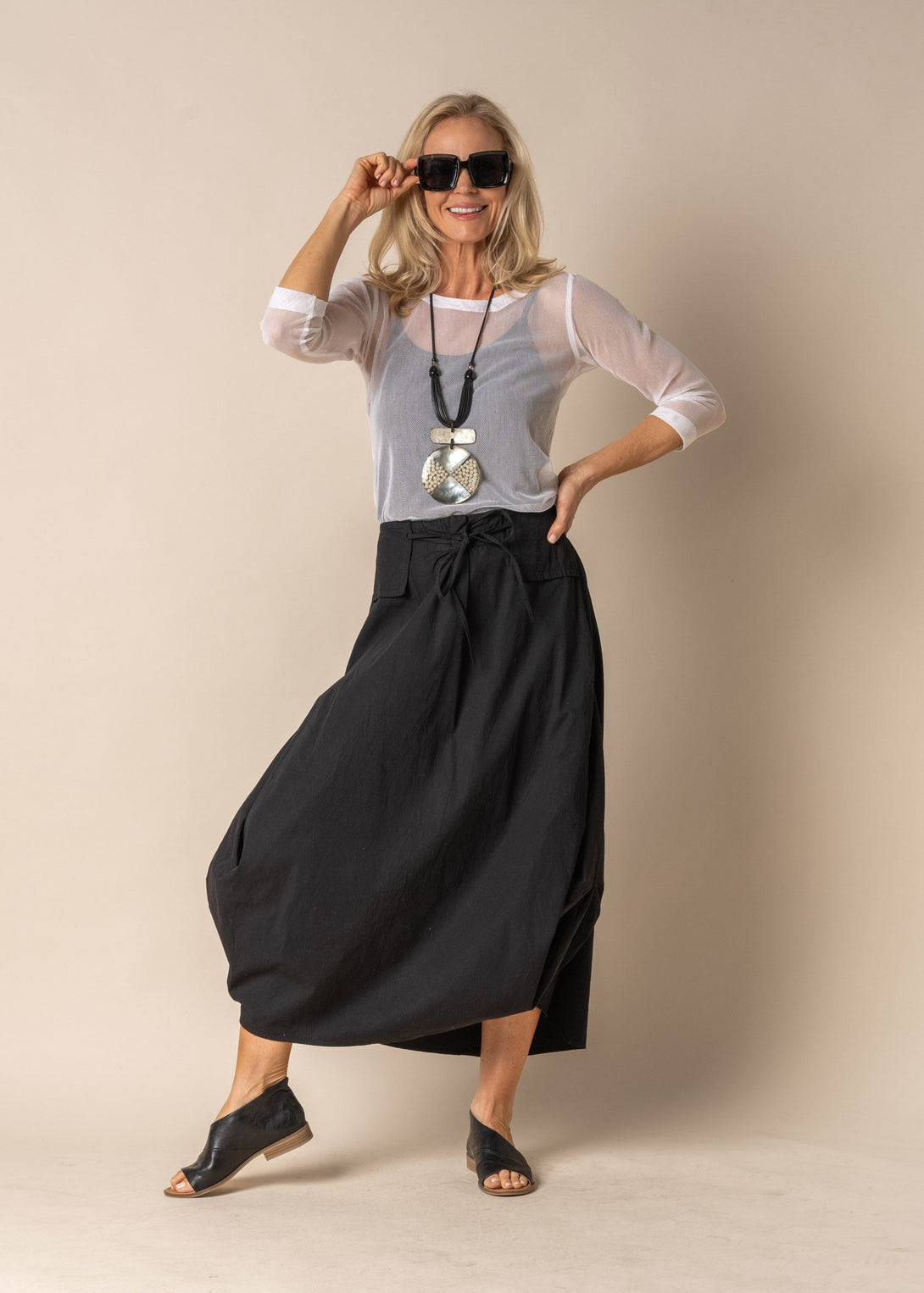 Ada Cotton Skirt in Onyx