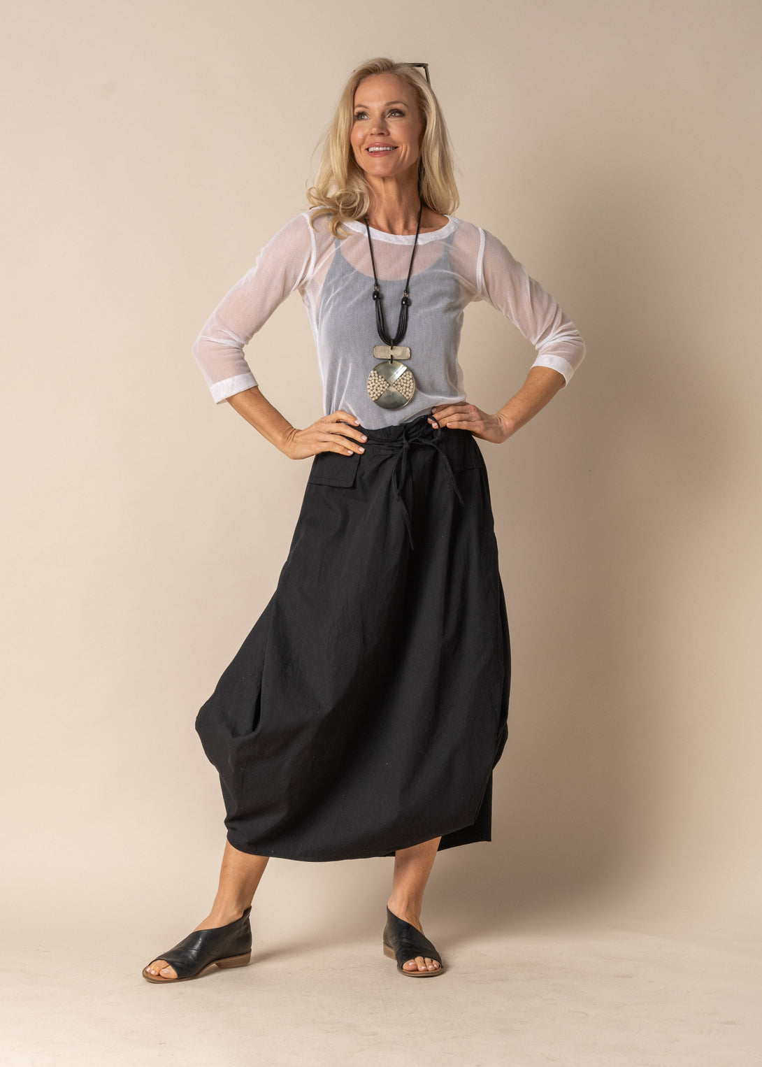 Ada Cotton Skirt in Onyx