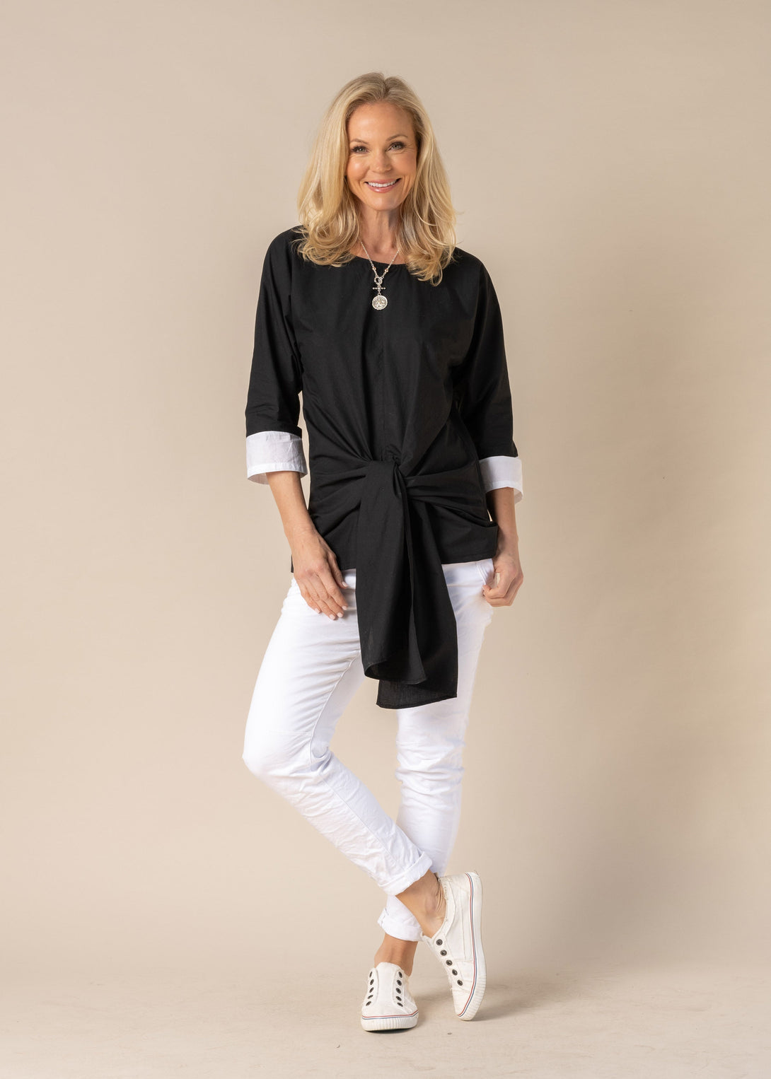 Lilia Cotton Top in Onyx